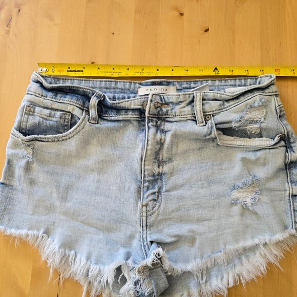 Eunina Jean Shorts High Rise Cut Off Shortie Ladies Sz Large distressed - Picture 4 of 7
